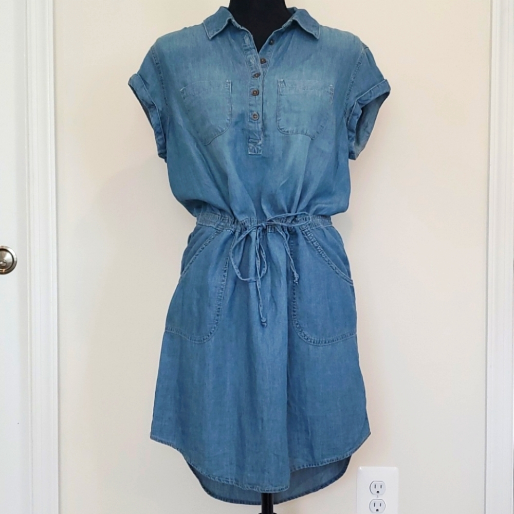 Sonoma Women's Denim High-Low Skirt Romper, Medium, Blue